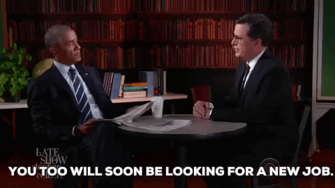斯蒂芬·科尔伯特 (Stephen Colbert) 对巴拉克·奥巴马 (Barack Obama) 说的 GIF：
