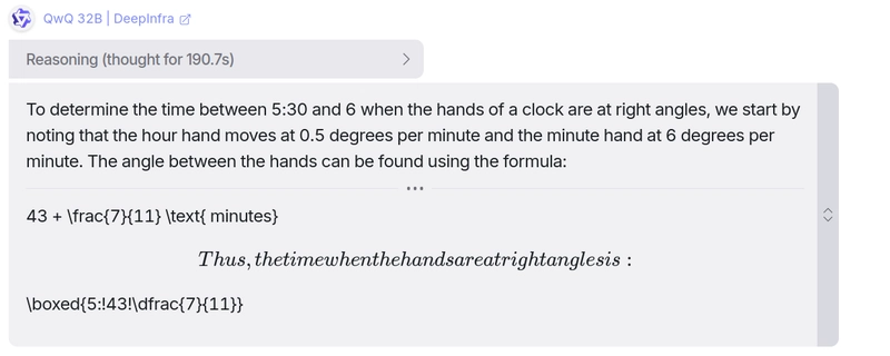 QwQ 32B 模型的数学问题解答