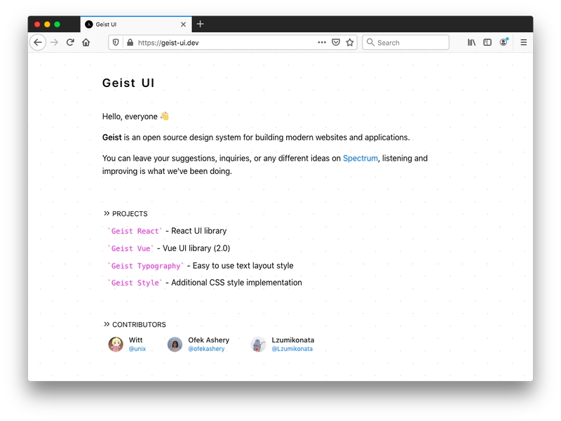 Geist 用户界面