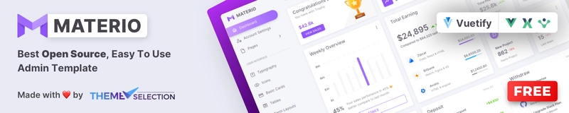 Materio Vuetify VueJS 管理模板