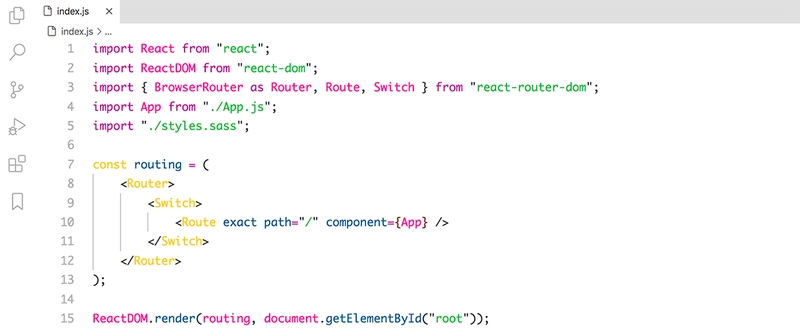 使用 Base16 - Light Pop 主题的 React 代码片段
