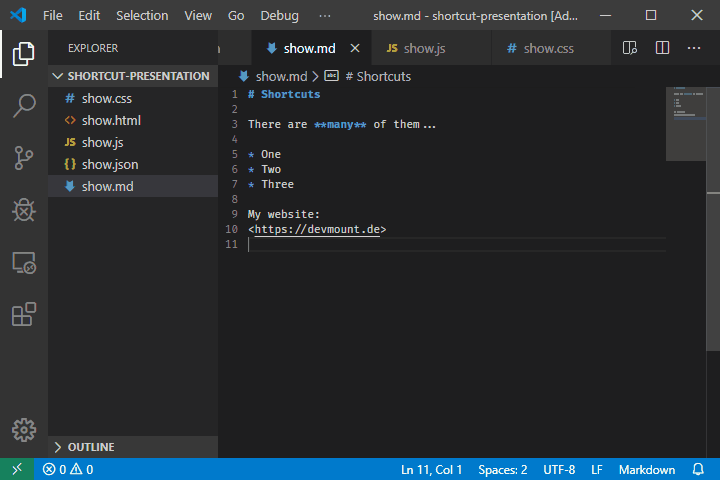 在 VS Code 中打开 Markdown 预览