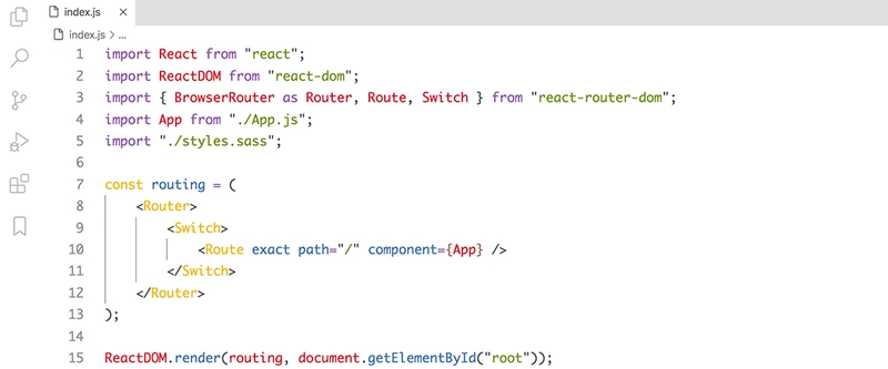 使用 Base16 - Light Tomorrow 主题的 React 代码片段
