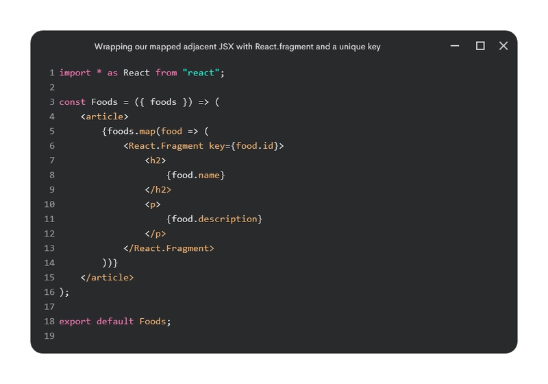 使用 React.fragment 和唯一键包装我们映射的相邻 JSX