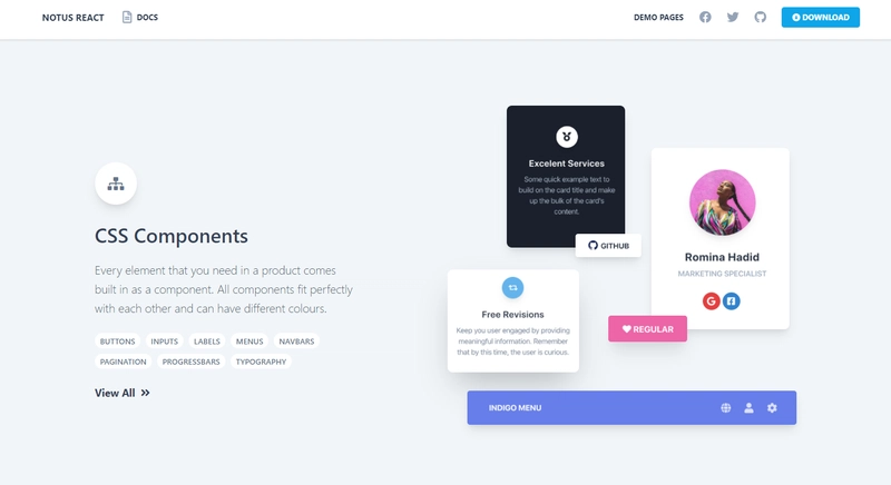Tailwind CSS React Dashboard - Creative-Tim 提供的免费入门程序。