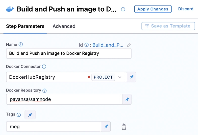 构建并将映像推送到 Docker Registry 步骤