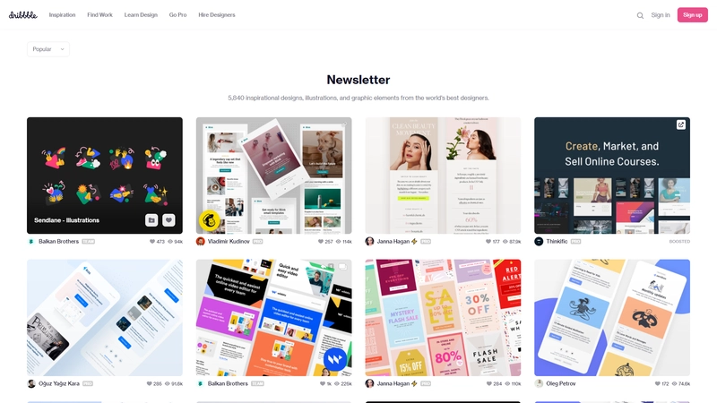 Dribbble 新闻通讯