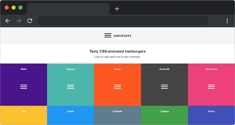 CSS动画汉堡包