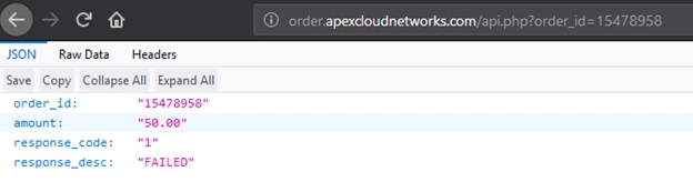 JSON 订单响应