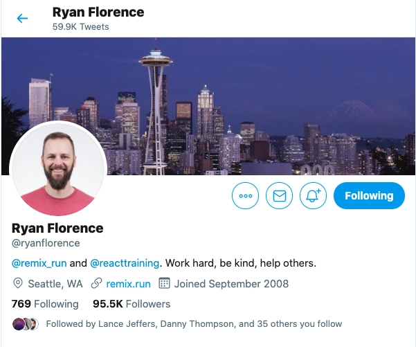 Ryan Florence 推特