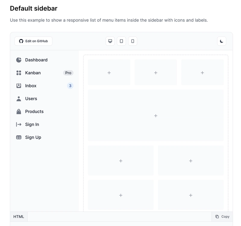 Tailwind CSS 侧边栏 - Flowbite