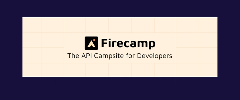 深紫色背景上的 Firecamp API 徽标