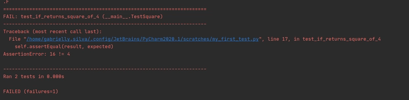 模拟错误:测试未通过