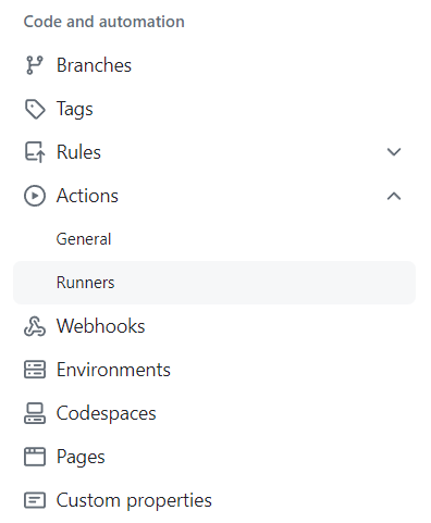 GitHub Actions 位于侧边菜单中