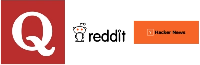 Quora + Reddit + Hackernews 徽标