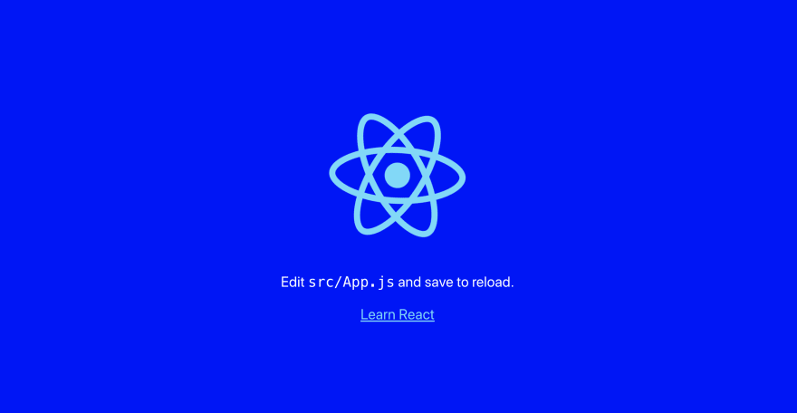 具有蓝色背景的 React 应用