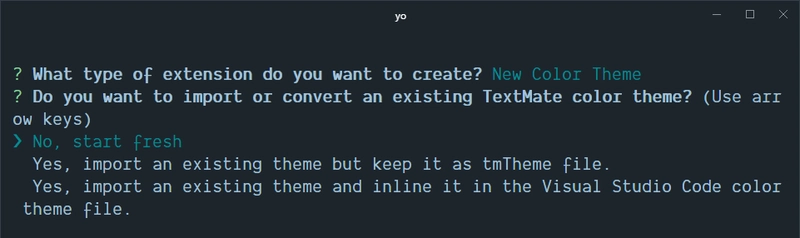 VS Code Yeoman Generator - 在终端/命令提示符中运行代码的结果