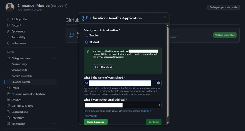 审核通过后,您将获得数十种免费开发者工具的使用权限,包括 GitHub Copilot。