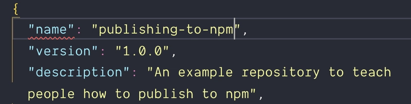 将 name 属性更改为 Publishing-to-npm