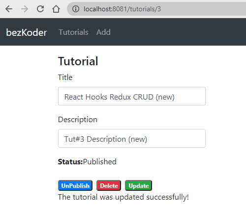 react-hooks-redux-crud-示例-更新教程