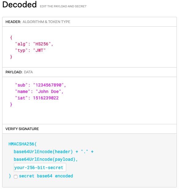 JSON Web Token 解码示例