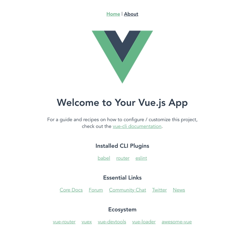 Vue 默认页面已完成设置