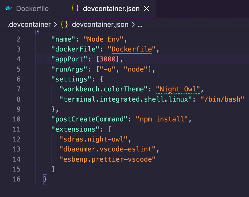 devcontainer.json