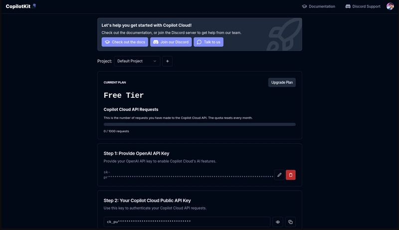 CopilotKit 云 UI