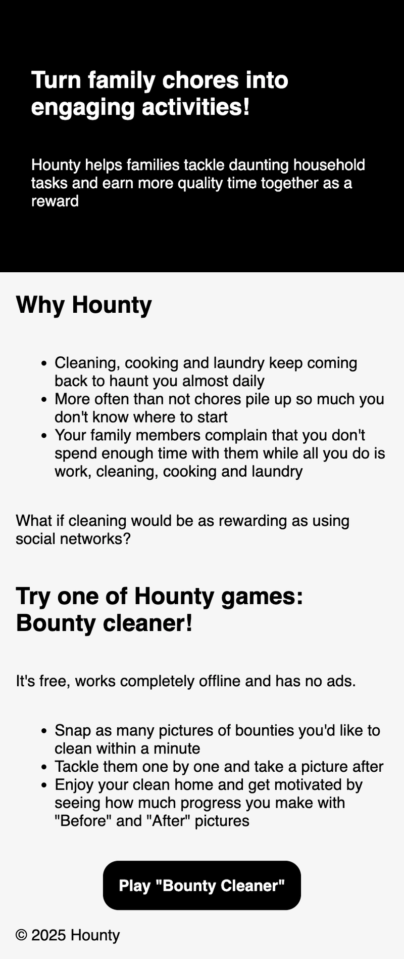 黑白 Hounty 登陆页面