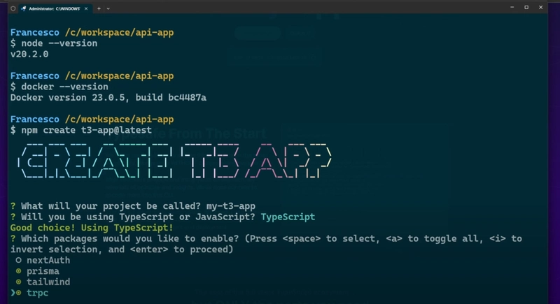 Typescript CRUD API:Next.js、TypeScript、Tailwind、tRPC、Prisma Postgres、Docker