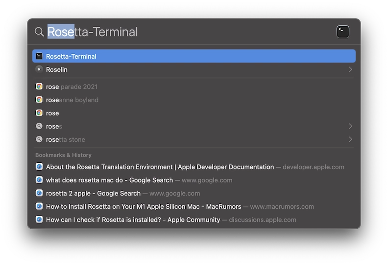 聚焦搜索 Rosetta-Terminal