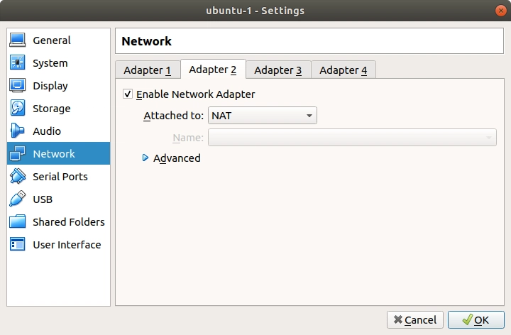 NAT-virtualbox