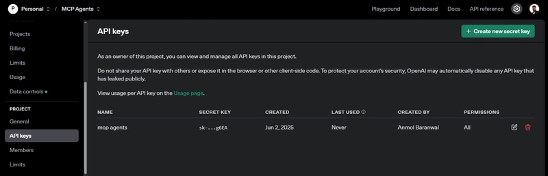 OpenAI API 密钥