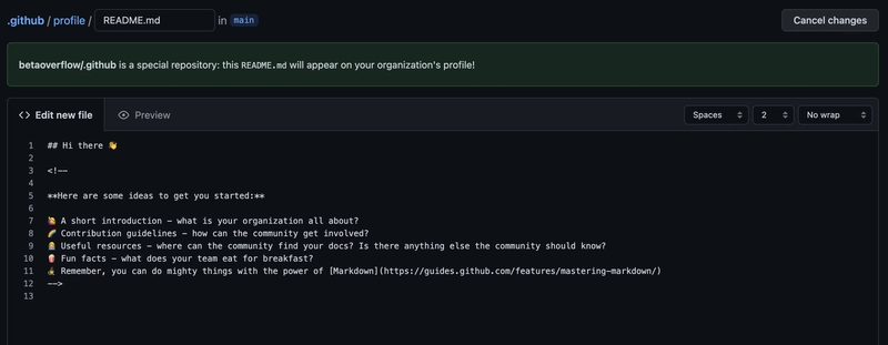 GitHub 组织简介自述文件初始化