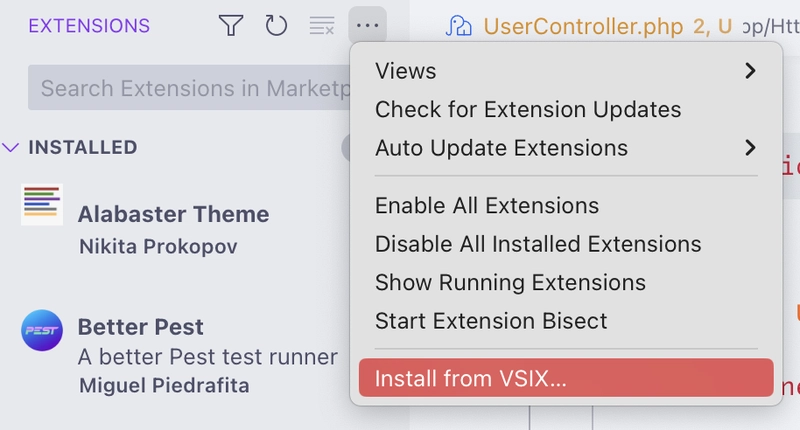 从 VSIX 安装 VSCode 插件