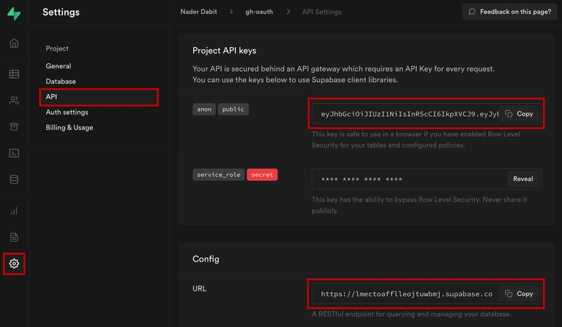API 密钥和配置 URL