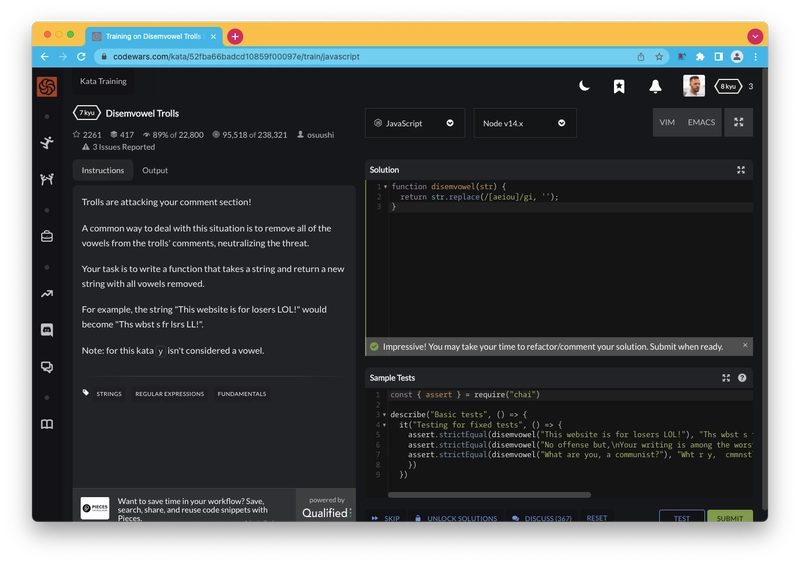 Codewars JavaScript 游戏