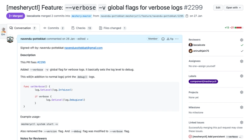 这张屏幕截图显示了 GitHub 中专注于一件事的拉取请求。