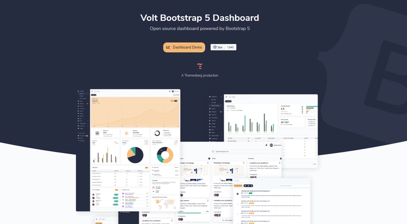 Volt Dashboard - 开源 Bootstrap 5 模板。