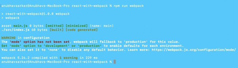 npm 运行 webpack