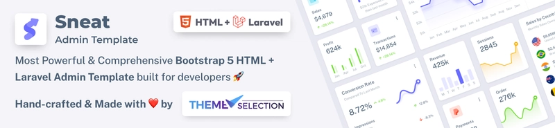 Sneat Bootstrap 5 HTML Laravel 管理模板