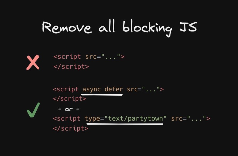 移除阻塞的 JS 代码示例