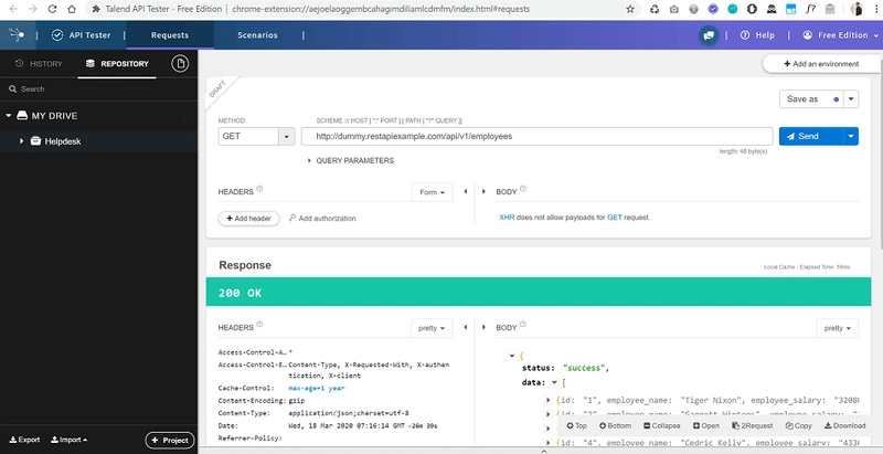 Talend API 测试器