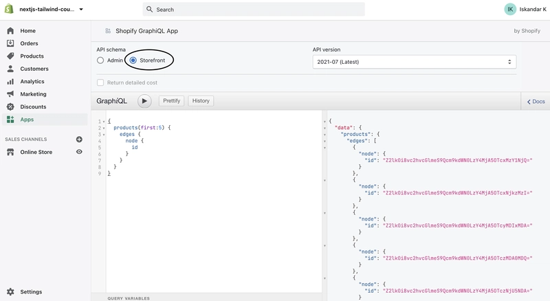 Shopify GraphiQL 应用