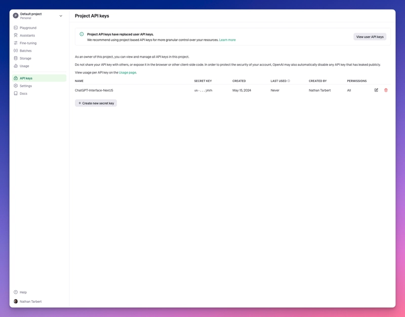 OpenAI 密钥