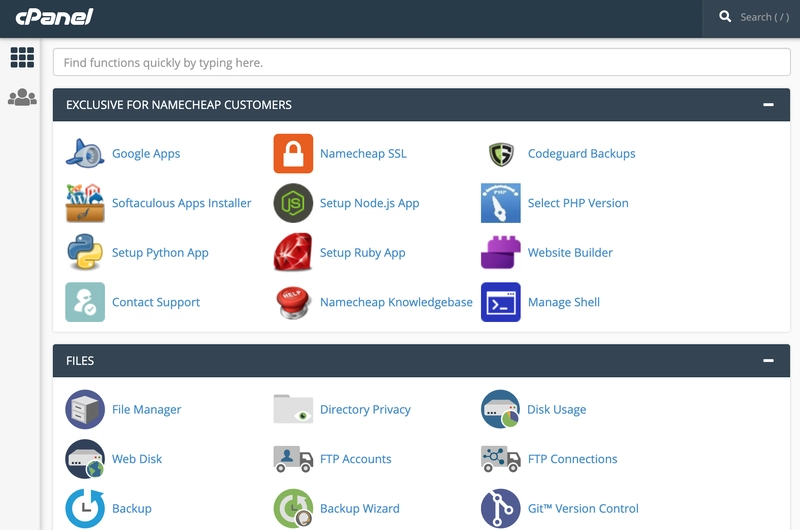 cPanel 管理器