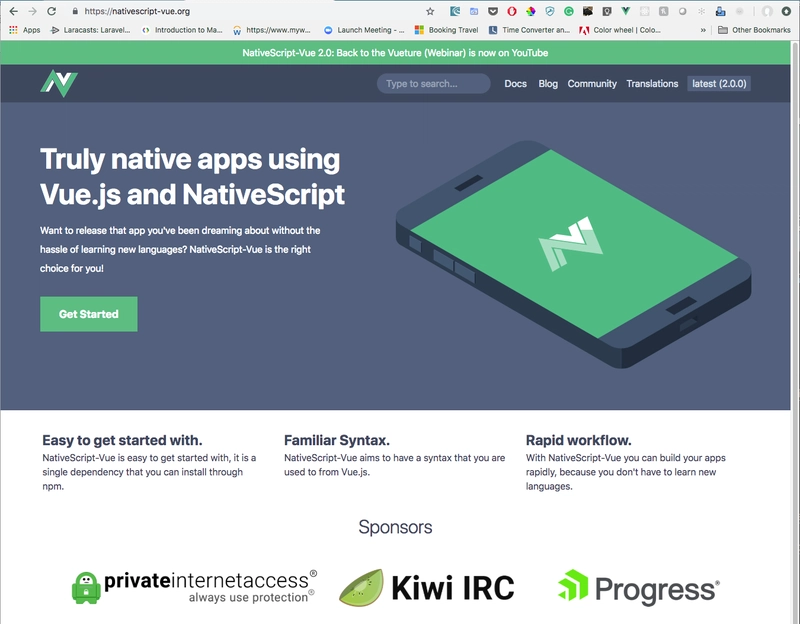 NativeScript-Vue.org - 一个 Tailwind 风格的网站