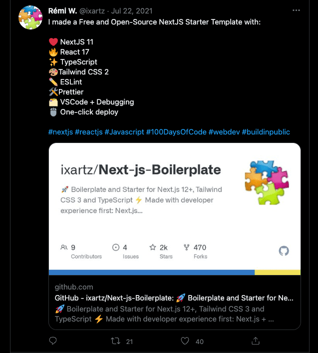 Next.js 样板 Twitter