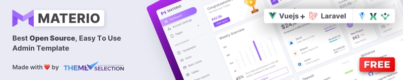 免费的 VueJS Laravel 管理模板
