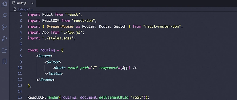 带有 Dracula 主题的 React 代码片段